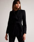 RYTAA-Outerwear-Formed from a sumptuous blend of wool and cashmere, the RYTAA coat will cocoon you in a layer of luxury. Featuring a high neck and waist tie belt, it helps you beat the elements in serious style. Wool-cashmere blend Wrap front Wait belt included Button fastening Hardware detailing at belt and collar Printed lining Our model is 5'9"/ 1.75m and wears a Ted size 2- Ted Baker Romania